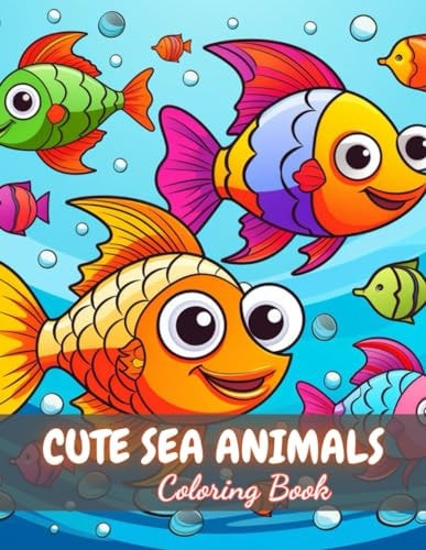 Cute Sea Animals Coloring Book for Kids High Quality +100 Beautiful Designs