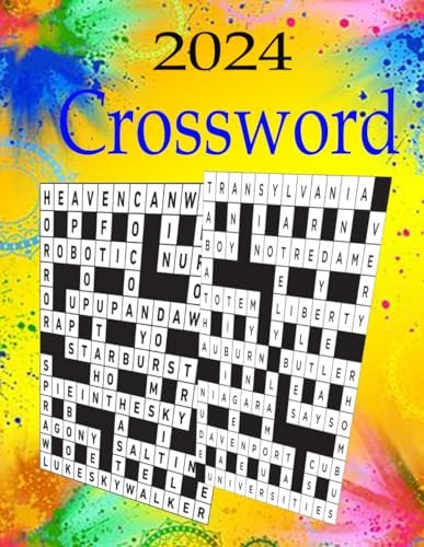 2024 Crossword Puzzle Book 100 Large Print Crossword Puzzles For Adults, Teens And Seniors With Solutions,