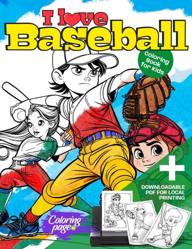 I Love Baseball Coloring Book for Kids Sports Coloring Pages for Boys and Girls. Ideal Gift for Children Who Play Or Like Baseball