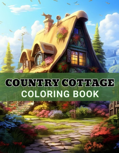Country Cottage Coloring Book For Adults High Quality +100 Beautiful Designs