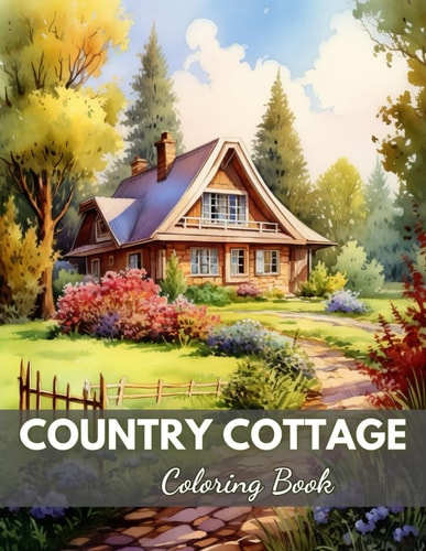 Country Cottage Coloring Book For Adults New and Exciting Designs