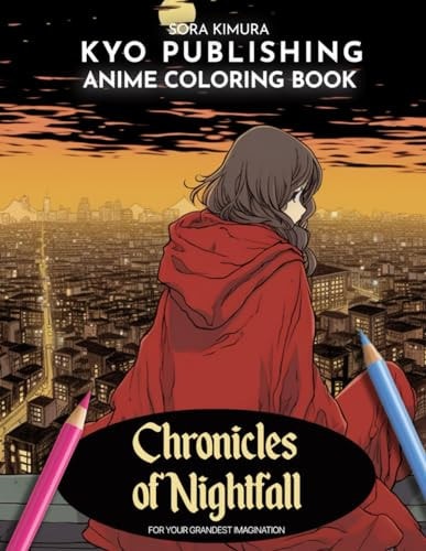 Anime Coloring Book Chronicles of Nightfall Art Meets Darkness in 40 + Coloring in the Manga Style Illustration