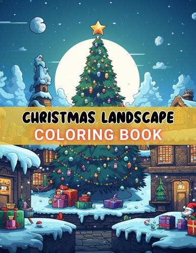 Christmas Landscape Coloring Book for Adult High Quality and Unique Colouring Pages