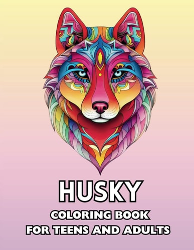 Husky Coloring Book for Teens and Adults With Over 50 Detailed Dog Illustrations to Color