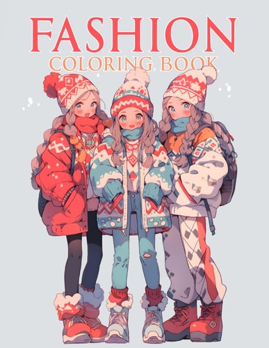 Fashion Coloring Book Explore 50 Chic Dress Designs in this Colouring Pages for Adults, Teen Girls, and Women, Showcasing Stunning and Fresh Fashion Styles.