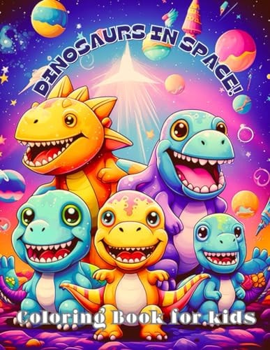 Dinosaurs in Space - A Dinosaur Astronauts Adventure Coloring Pages for Children