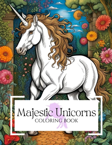 Majestic Unicorns Coloring Book