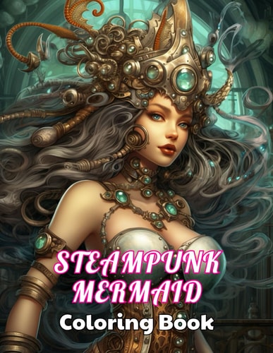 Steampunk Mermaid Coloring Book High Quality +100 Beautiful Desings for All Ages, A Lot of Fun