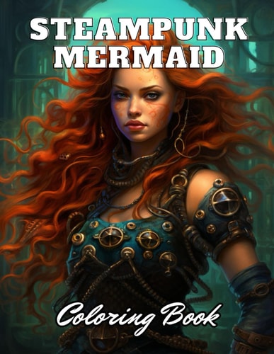 Steampunk Mermaid Coloring Book High Quality +100 Adorable Designs for All Ages