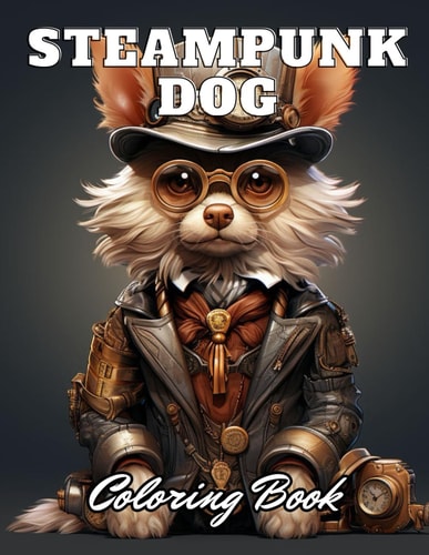Steampunk Dog Coloring Book High Quality +100 Adorable Designs