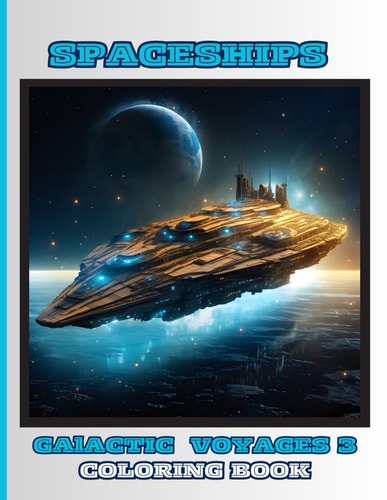 Spaceships - Galactic Voyages 3 Coloring Book for Kids, Boys and Girls: 50 Special Pictures and Designs of "Spaceships" 8.5x11 Inches Paperback - Special Large Print