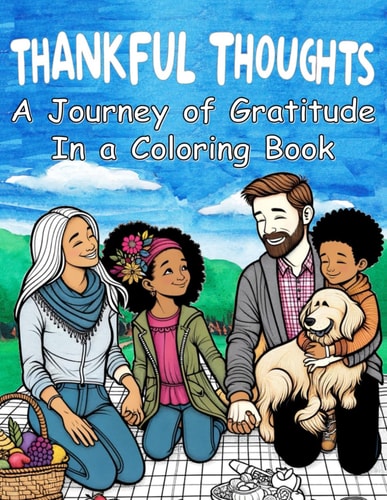 Thankful Thoughts A Journey of Gratitude in a Coloring Book