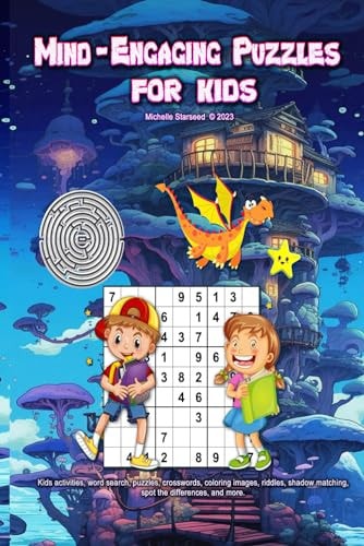 Mind-Engaging Puzzles for Kids B&w