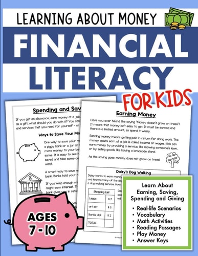 Financial Literacy for Kids Activity Book on Money and Finance Lessons on Saving Spending Borrowing and Managing Money Responsibly