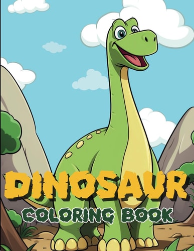 Dinosaur Coloring Book Fun and Easy Large Print Illustrations for Kids to Adults