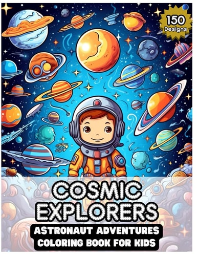 Cosmic Explorers Astronaut Adventures Coloring Book for Kids Including150 Designs: Journey Through the Universe in Colorful Space Expeditions