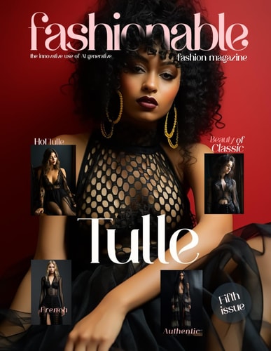 Fashionable Magazine Tulle - Fifth Issue.: Fashion Magazine - Fashion Models Created by the Innovative Use of AI Generative