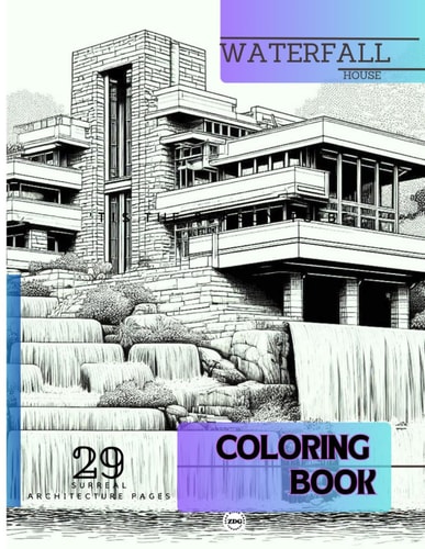 Title: Waterfall House - A Surreal Architectural Journey