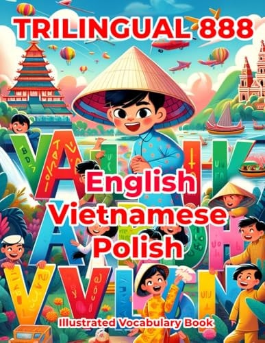 Trilingual 888 English Vietnamese Polish Illustrated Vocabulary Book Colorful Edition