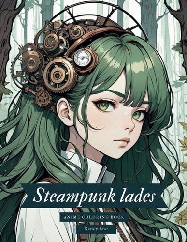 Steampunk Lades Anime Coloring Book