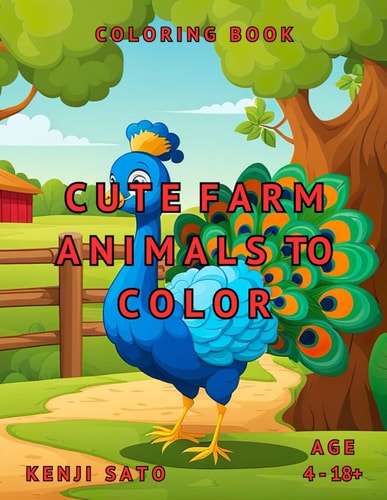 Cute Farm Animals To Color Coloring Book