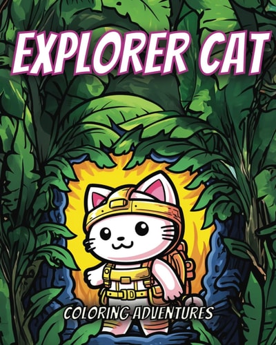 Explorer Cat Coloring Adventures