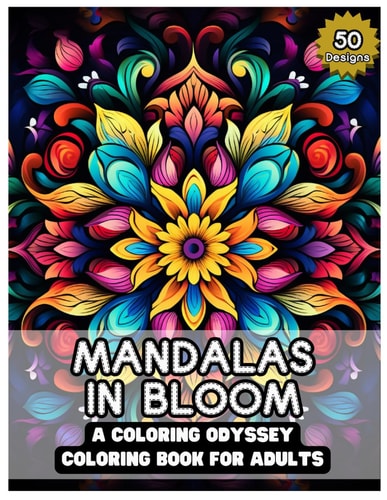 Mandalas in Bloom A Coloring Odyssey - 50 Designs for Adult Stress Relief, Ideal Holiday Present: A Journey to Relaxation and Creativity