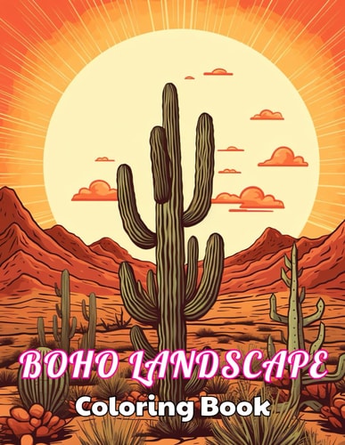 Boho Landscape Coloring Book for Adults High Quality +100 Beautiful Designs