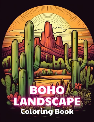 Boho Landscape Coloring Book for Adults High Quality and Unique Colouring Pages