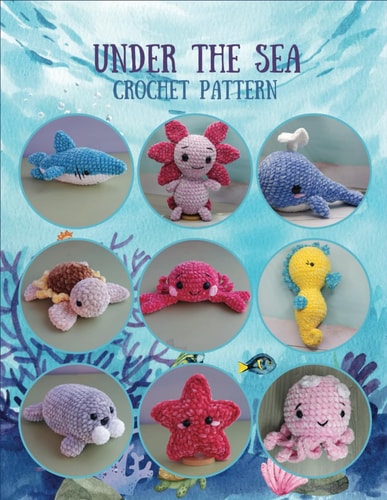 Under The Sea Crochet Pattern 9 Sea Creatures Crochet Pattern All in Book, Crochet Activity Book, Amigurumi Crochet Book for All, Plush Crochet