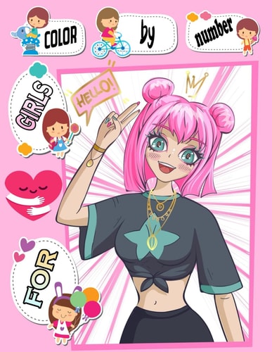 Color By Number For Girls Easy Activity Fun Coloring Page For Kids Ages 4-12 Includes With Mermaids, Princesses, Animals, Sea Life And Many More Designs