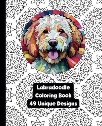 Labradoodle - Dog - Adult Coloring Book - 49 Unique Designs