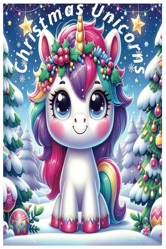 Christmas Unicorn Christmas Unicorn Book Coloring Unicorns Kids Pages Magical Fun Gift Children Creativity Christmas