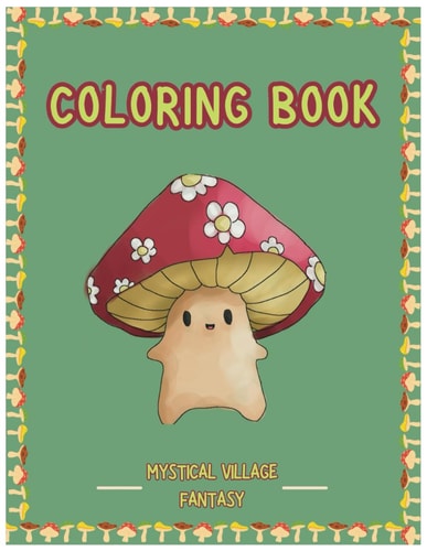 Coloring Book Mystical Village Fantasy