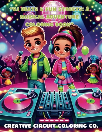 "DJ BEATS & FUN STREETS A Musical Adventure Coloring Book" Turn the Tables