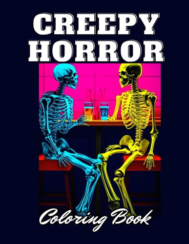 Creepy Horror Coloring Book for Adults Stress Relief And Relaxation Coloring Pages