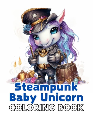 Steampunk Baby Unicorn Coloring Book for Adults New and Exciting Designs Suitable for All Ages