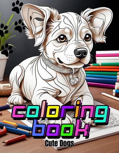 Coloring Book Cute Dogs