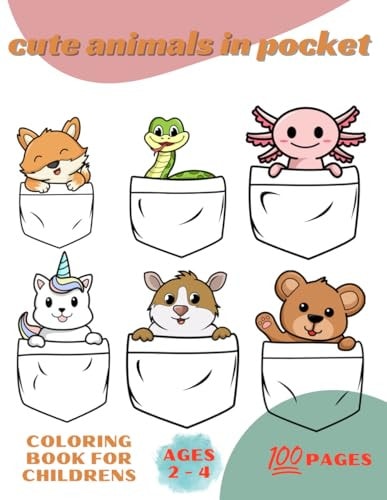 My First Animal in Pocket Coloring Book for Toddlers Big and Simple Coloring Pages with Cute Animals to Color and Learn (For Kids Ages 2-4)