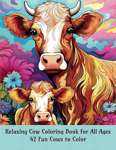 Relaxing Cow Coloring Book for All Ages 42 Fun Cows to Color