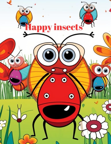 HAPPY INSECTS Beautiful Insects Coloring Pages for Kids Ages 4-8, Butterflies, Crickets And... Many Other Insects