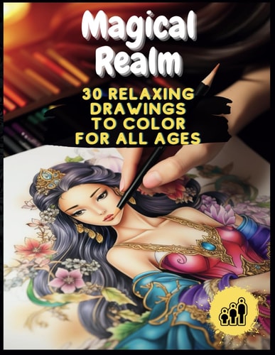 Magical Realm 30 Relaxing Drawings to Color for All Ages: Embark on a Colorful Journey Through Whimsical Portraits in this Enchanting Coloring Adventure for All Ages