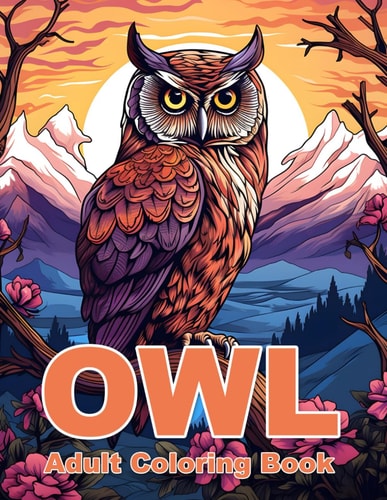 Owl Adult Coloring Books Relaxation, Mindfulness And Stress Relief Activities Book With 50 Photos.