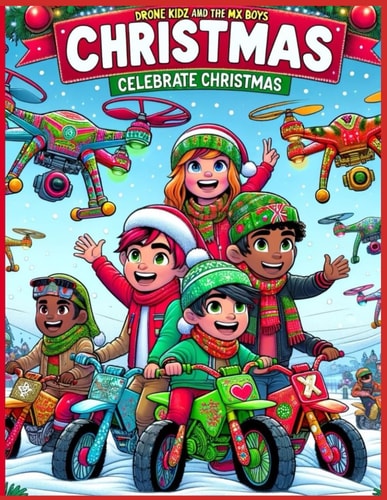 Drone Kidz and the MX Boyz Celebrate Christmas - A Festive Coloring Adventure For All: Coloring Book For Children & Adults