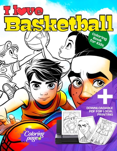 I Love Basketball Coloring Book for Kids Sports Coloring Pages for Boys and Girls. Ideal Gift for Children Who Play Or Like Basket