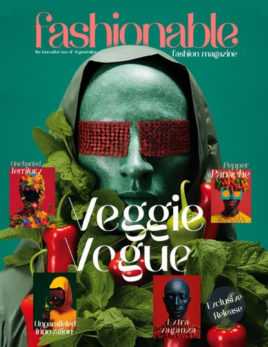 Fashionable Magazine Veggie Vogue - Exclusive Release.: The Pepper Revolution: A Fashion Revelation - Special Issue - Fashion Models Created by the Innovative Use of AI Generative