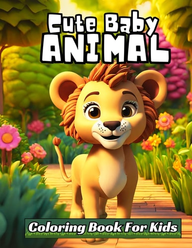 Cute Baby Animal Coloring Book 3D Happy Little Animal Coloring Book For Kids Age 3-15