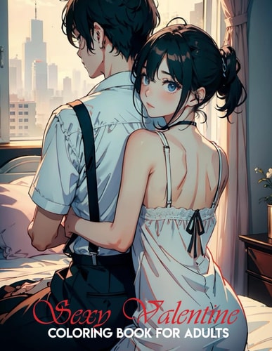 Coloring Book for Adults Only San Valentín Sexy: Manga Art & Anime Enthusiasts Stress Relief Naughty Adult Coloring