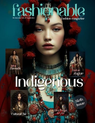 Fashionable Magazine Indigenous - Sixth Issue.: Fashion Magazine - Fashion Models Created by the Innovative Use of AI Generative