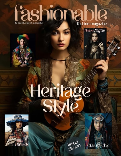 Fashionable Magazine Heritage Style - Issue Seven.: Fashion Magazine - Fashion Models Created by the Innovative Use of AI Generative